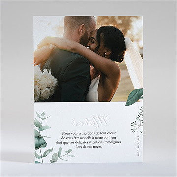 Remerciement mariage sauvage - Dos de la carte