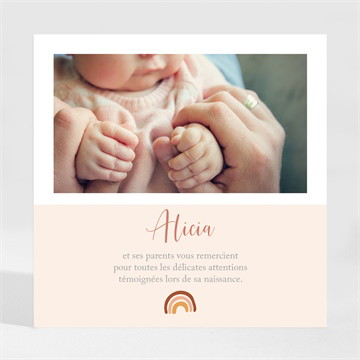 Remerciement naissance enfantine à gratter