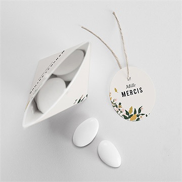 Boîte de dragées mariage vintage champetre étui - Intérieur de la boîte