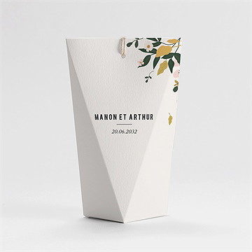 Boîte de dragées mariage vintage champetre étui - Dos de la boîte