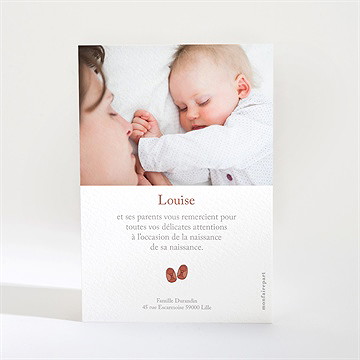 Remerciement naissance petit couffin - Dos de la carte