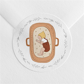 Sticker naissance petit couffin