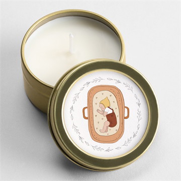 Bougie naissance petit couffin magnet