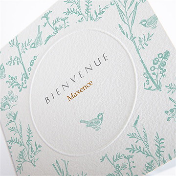 Faire-part naissance tradition - ZOOM gauffrage