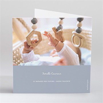 Faire-part de baptême douce espérance - Dos du faire-part