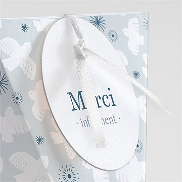 Boîte de dragées baptême horizons étui - Détail de la boîte