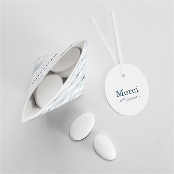 Boîte de dragées baptême horizons étui - Intérieur de la boîte