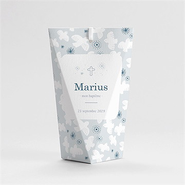 Boîte de dragées baptême horizons étui - Dos de la boîte