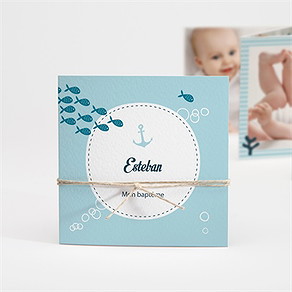 Faire-part de baptême les petits poissons