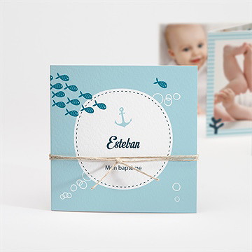 Faire-part de baptême les petits poissons
