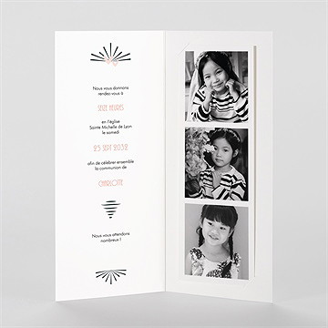 Faire-part communion beauté essentielle photomaton - Intérieur du faire-part
