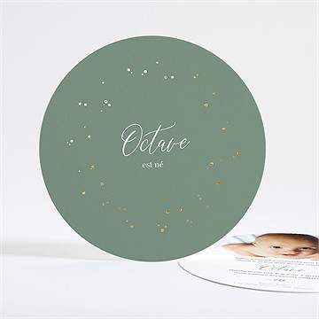 Faire-part naissance lumineux dorure