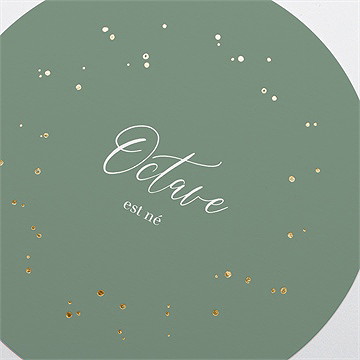 Faire-part naissance lumineux dorure - Détail du faire-part