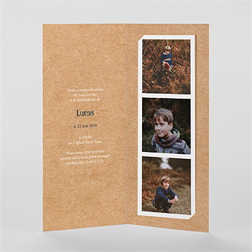 Faire-part communion tout un symbole photomaton - Intérieur du faire-part