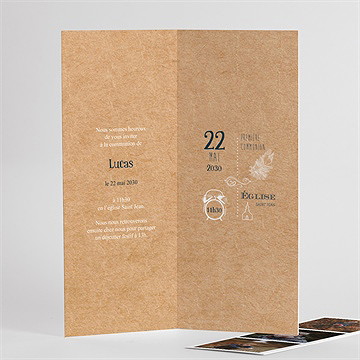 Faire-part communion tout un symbole photomaton - Détail de l'intérieur