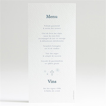 Menu communion vertige - Dos du menu
