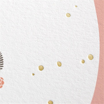 Faire-part de baptême initiales à motifs dorure - Marquage à chaud OR