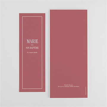 Faire-part de baptême polaroid chic ! photomaton - Dos du faire-part