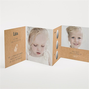 Faire-part de baptême tout en pictos accordéon - Intérieur du faire-part