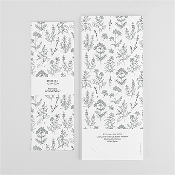 Faire-part communion rayonnement photomaton - Dos du faire-part