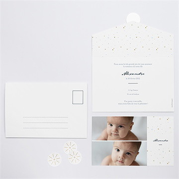 Faire-part naissance étoile enveloppe - Vue d'ensemble