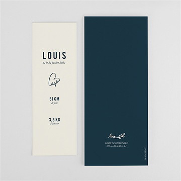 Faire-part naissance baby love photomaton - Dos du faire-part