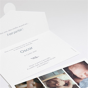 Faire-part naissance elégante symétrie enveloppe - Détail du faire-part