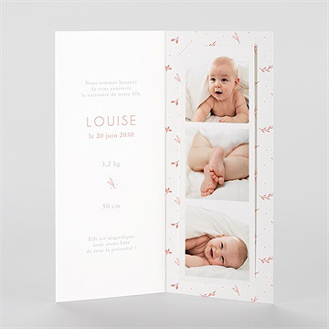 Faire-part naissance instants de vie photomaton - Intérieur du faire-part