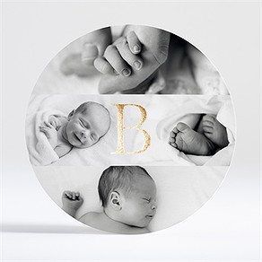 Faire-part naissance welcome baby! dorure