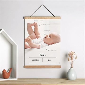 Affiche naissance petit trésor - Mise en situation