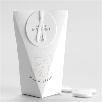 Boîte de dragées baptême initiales d'or étui