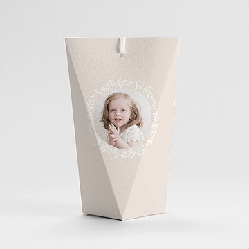 Boîte de dragées baptême initiales d'or étui - Dos de la boîte