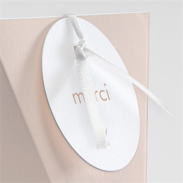 Boîte de dragées baptême colombe beige rosé étui - Détail de la boîte