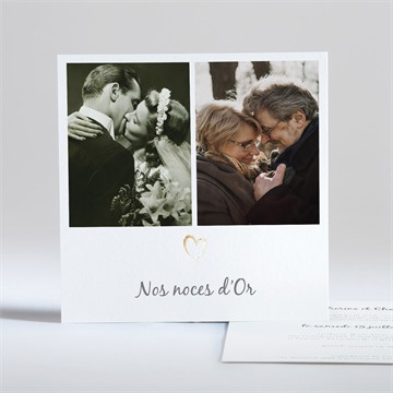 Invitation anniversaire de mariage noces d'or