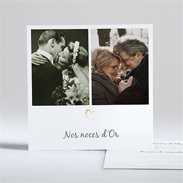 Invitation anniversaire de mariage noces d'or