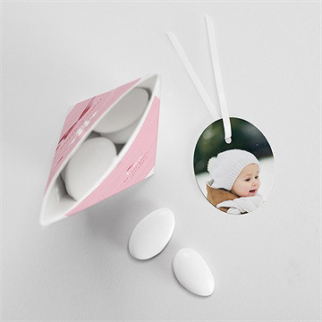 Boîte de dragées baptême jolie composition étui - Intérieur de la boîte