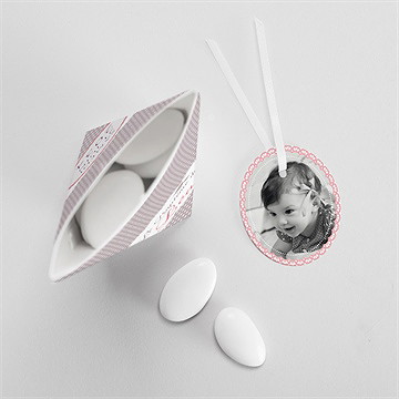 Boîte de dragées baptême rondeur et douceur étui - Intérieur de la boîte