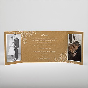 Invitation anniversaire de mariage partageons - Intérieur du faire-part