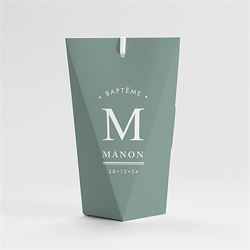 Boîte de dragées baptême annonce en or étui - Dos de la boîte