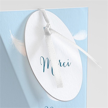 Boîte de dragées baptême duvet tout en rondeur étui - Détail de la boîte