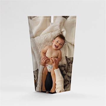 Boîte de dragées baptême duvet tout en rondeur étui - Dos de la boîte