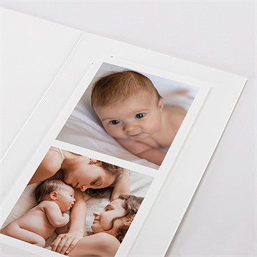 Faire-part naissance simple incrustation photomaton - Détail du faire-part