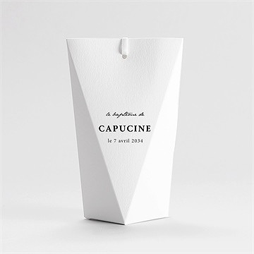 Boîte de dragées baptême photos miniatures étui - Dos de la boîte