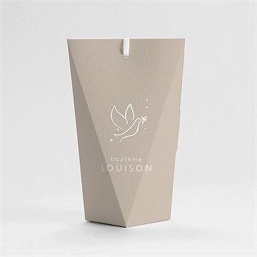 Boîte de dragées baptême envolée minimaliste étui - Dos de la boîte