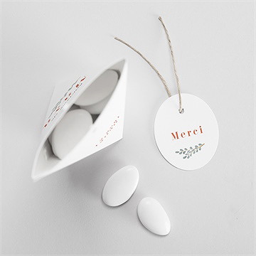 Boîte de dragées baptême joie de la foi étui - Intérieur de la boîte