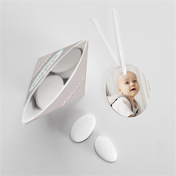 Boîte de dragées baptême jolie frimousseétui - Intérieur de la boîte