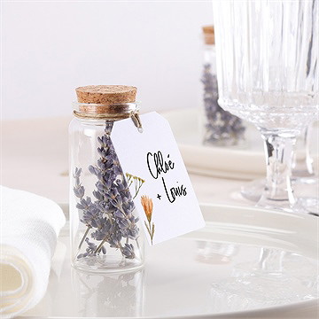 Mignonette mariage art champêtre étiquette - Mise en situation