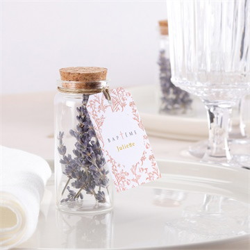 Mignonette baptême motif gravure étiquette