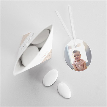 Boîte de dragées baptême poésie minimaliste étui - Intérieur de la boîte