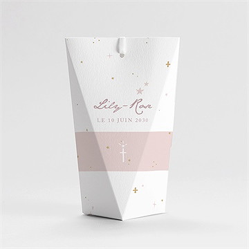 Boîte de dragées baptême simple design étui - Dos de la boîte